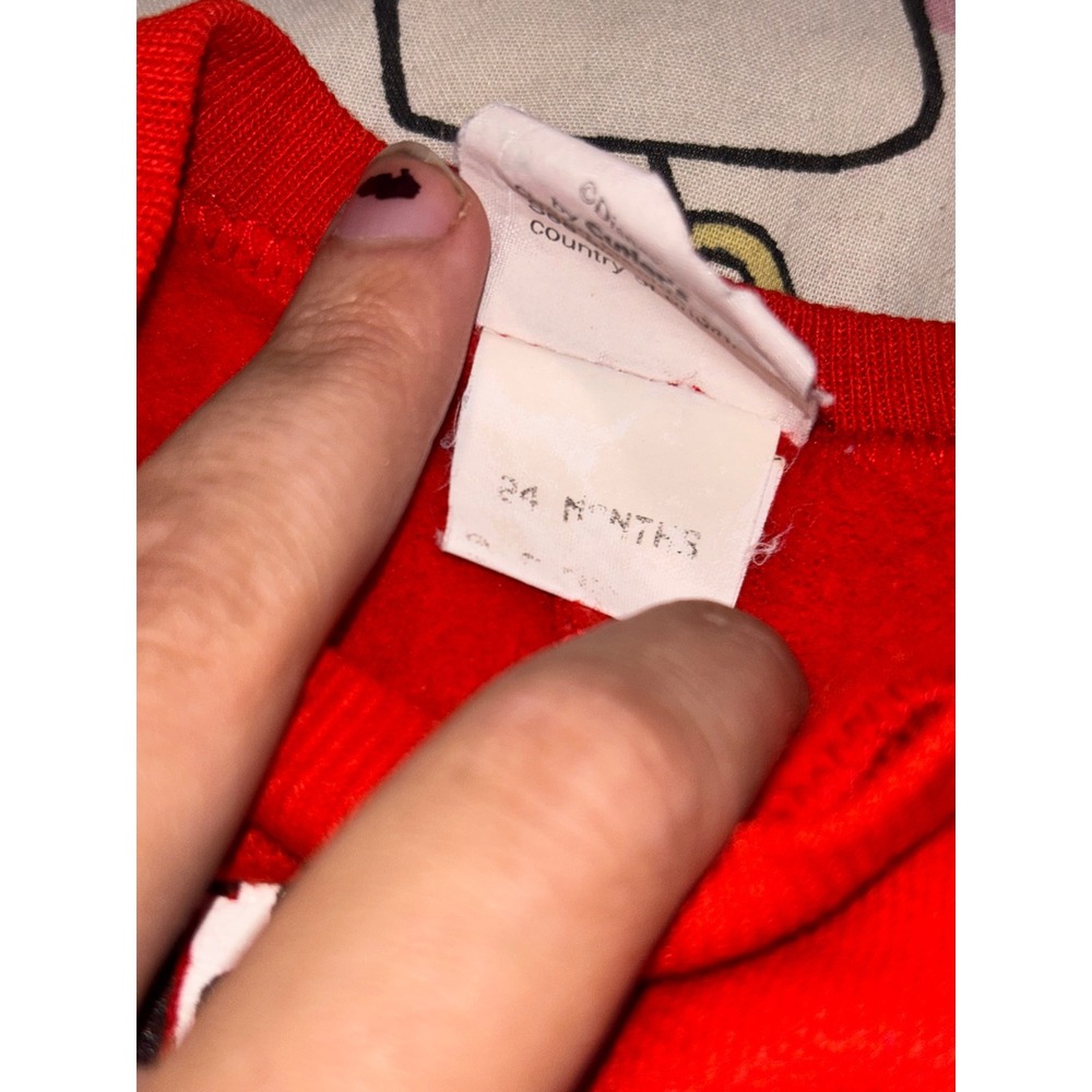 Vintage Disney 101 Dalmatians Baby Romper Red Colorblock Fleece 24 Months 90s - Picture 4 of 4
